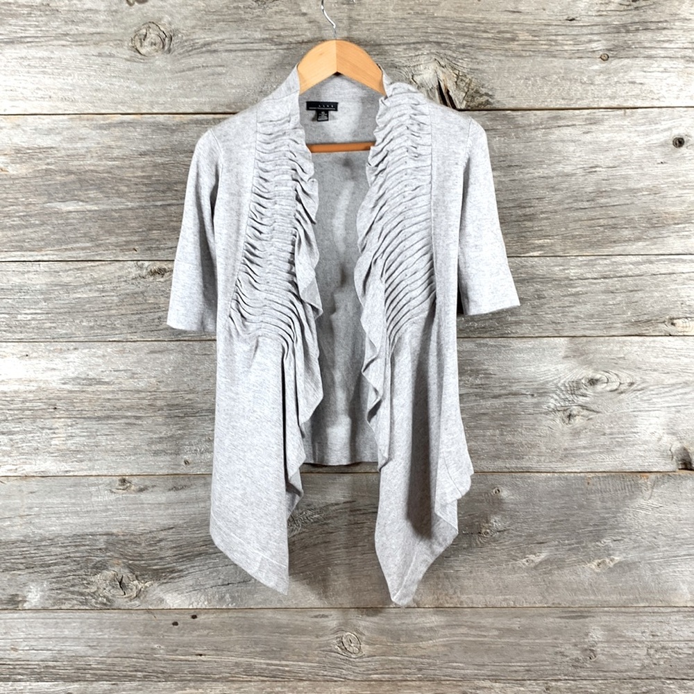 LINE Heathered grey waterfall 3/4 sleeve cardigan